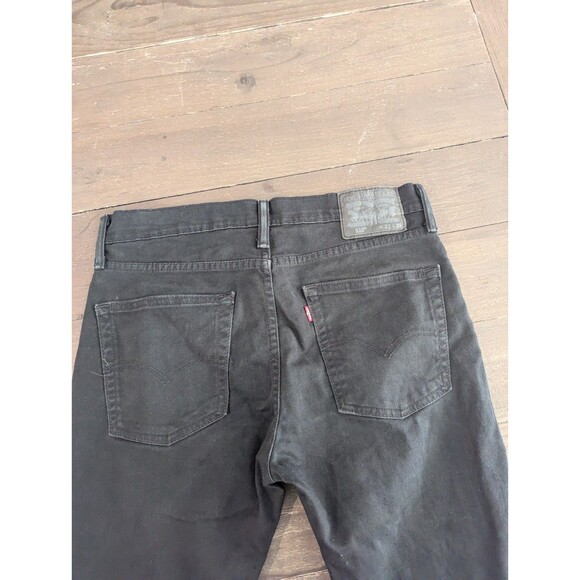 Levis Mens 510 Skinny Fit Black Stretch Denim Jeans Size 32 x 29 frayed hem - Picture 3 of 5